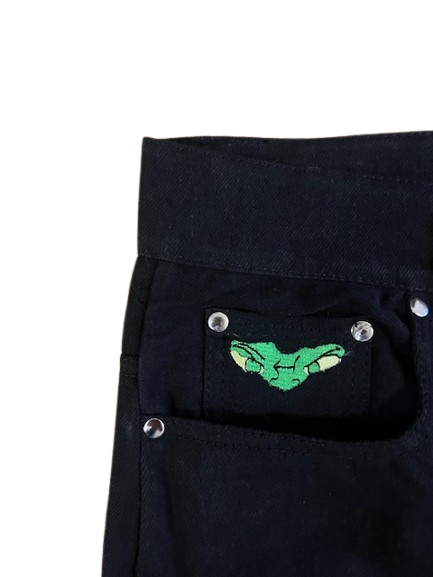 Black Eye Design Denim Jeans