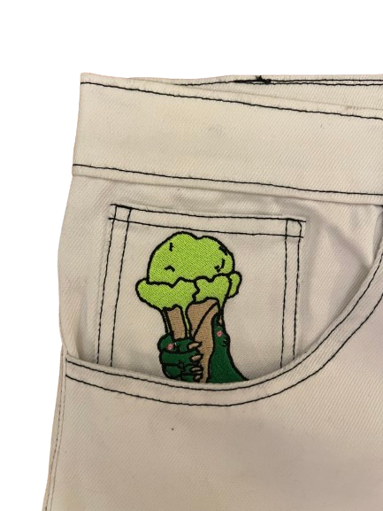 Gremlin Carpenter Looped Jorts - OG White Denim Wash